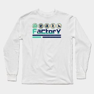 Death Factory "Retro Blue"  Distressed Long Sleeve T-Shirt